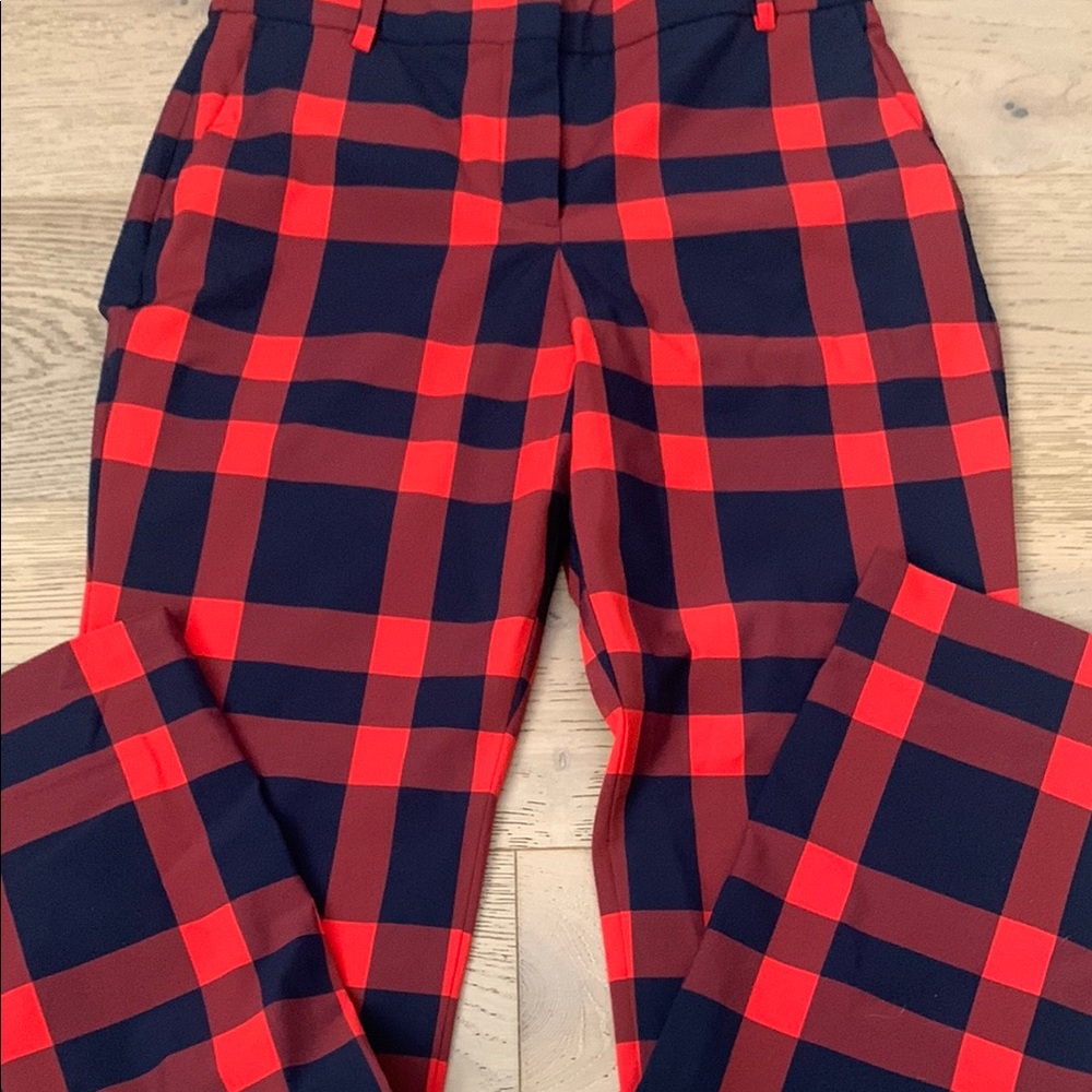 Tory Sport Red and Navy Plaid Pants - Picture 2 of 4
